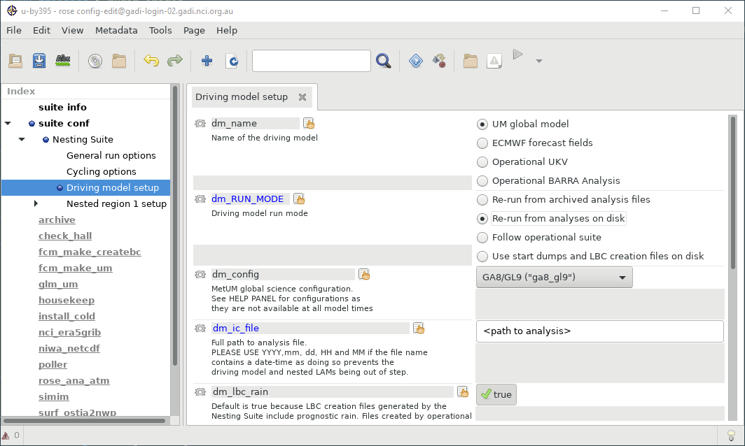 driving model global settings