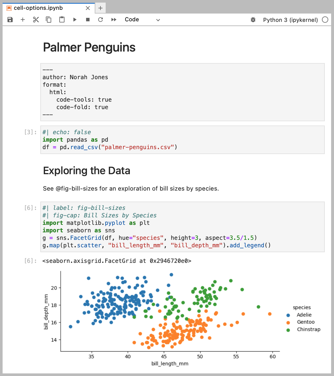 Screenshot of a notebook showing the header, text and a block of python code.